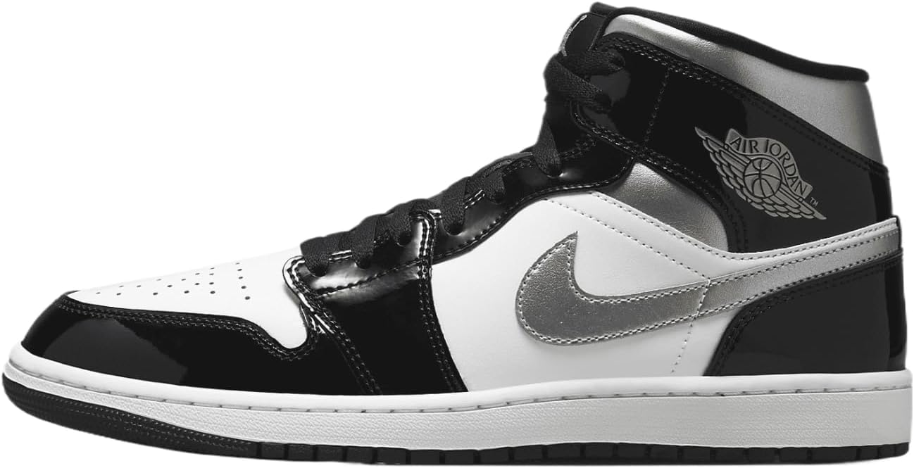 Air Jordan 1 Mid SE Men's Shoes (HV0789-010, Black/White/Metallic Gold/Metallic Silver)