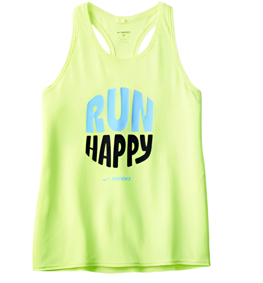 WOMEN'S BROOKS DISTANCE TANK 3.0 | NEO YELLOW / RUN HAPPY