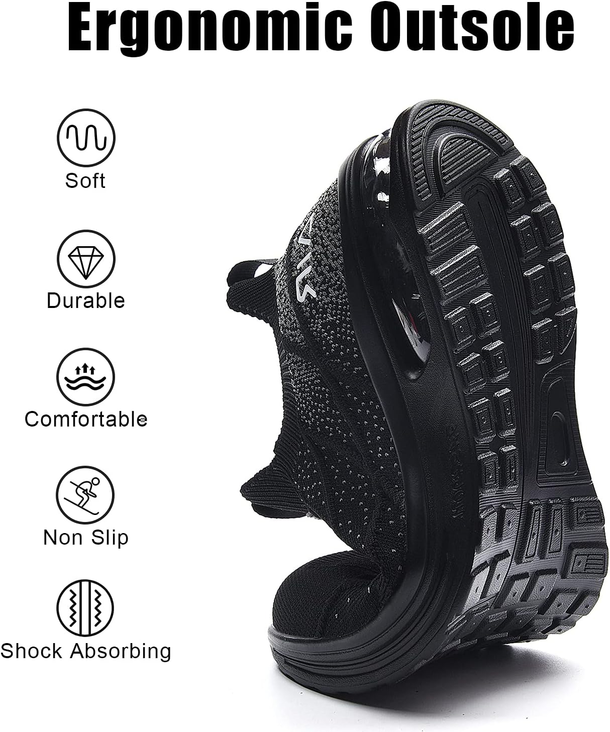 IIV Mens Air Running Shoes Casual Tennis Walking Athletic Gym Fashion Lightweight Slip On Sneakers
