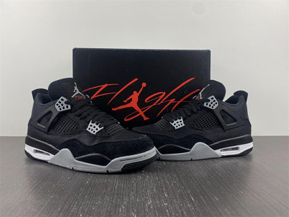Air Jordan 4 Retro  Black Canvas