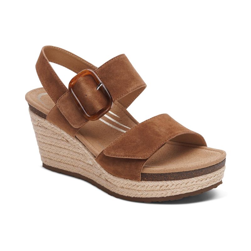 WOMEN'S AETREX ASHLEY ARCH SUPPORT WEDGE SANDAL | SCOTCH