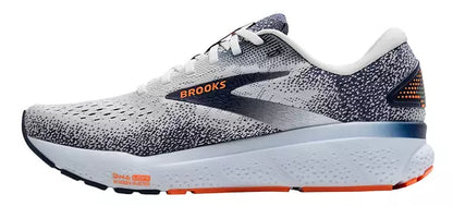 MEN'S BROOKS GHOST 16 | WHITE / PEACOAT / ORANGE