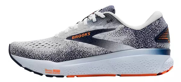 MEN'S BROOKS GHOST 16 | WHITE / PEACOAT / ORANGE