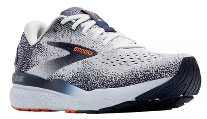 MEN'S BROOKS GHOST 16 | WHITE / PEACOAT / ORANGE