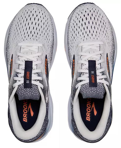 MEN'S BROOKS GHOST 16 | WHITE / PEACOAT / ORANGE