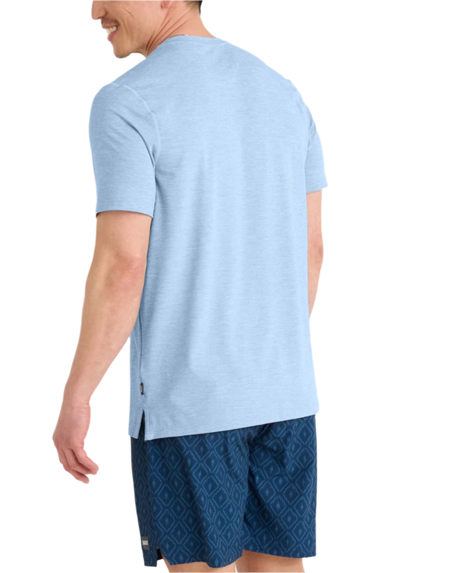 MEN'S SAXX DROPTEMP ® ALL DAY COOLING UPF PERFORMANCE TEE | BEL AIR BLUE HEATHER