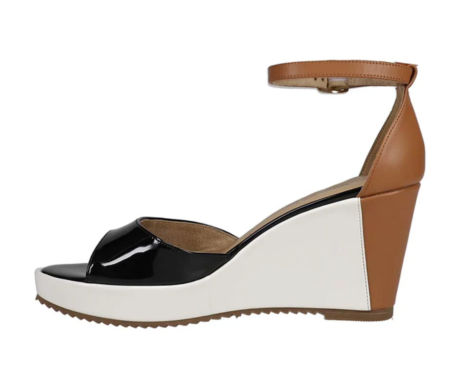 WOMEN'S VANELI LEMY WEDGE | BLACK PATENT COMBO