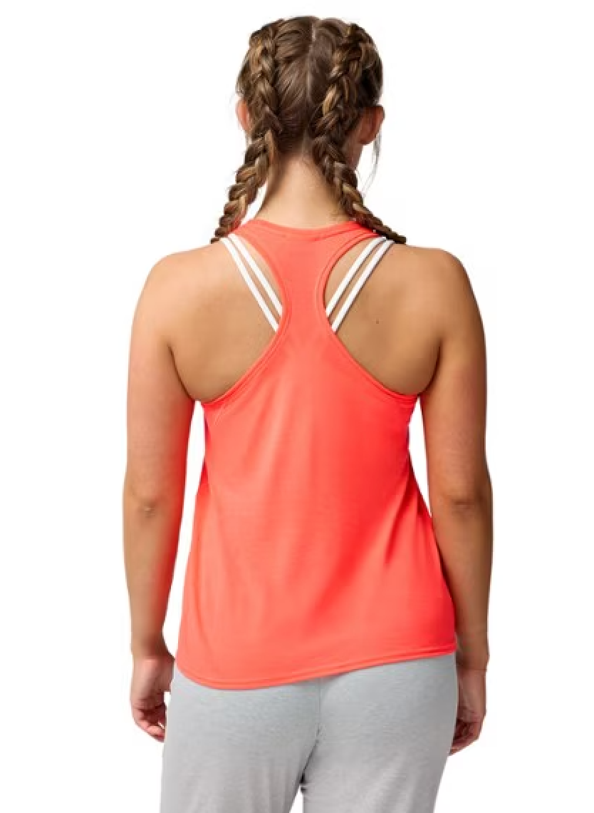 WOMEN'S BROOKS DISTANCE TANK 3.0 | NEO CAYENNE / GOOD RUN VIBES