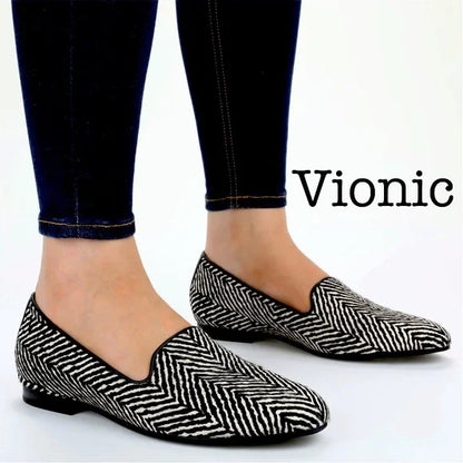 WOMEN'S VIONIC WILLA FLAT | BLACK / WHITE