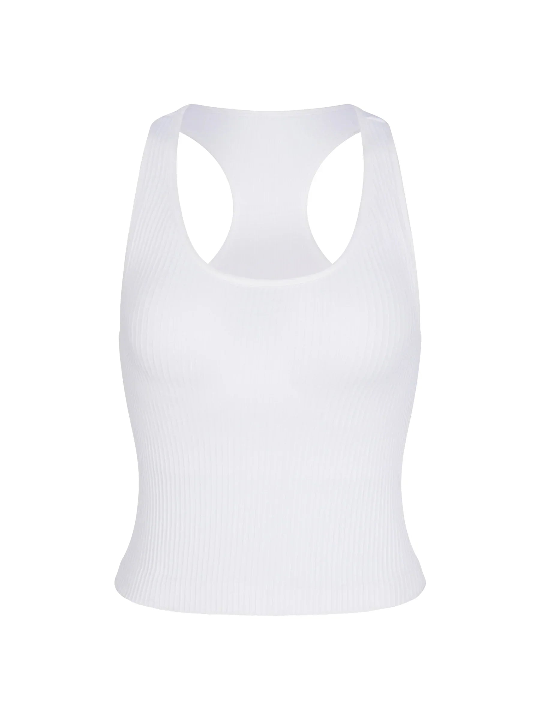 WOMEN'S PB5-STAR RIBBED RACER BACK TANK | WHITE