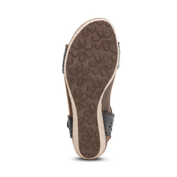 WOMEN'S AETREX SYDNEY QUARTER STRAP ESPADRILLE WEDGE | SAND CUTOUT