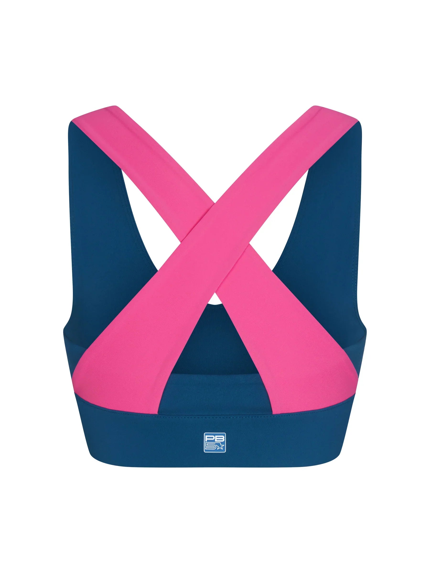 WOMEN'S PB5-STAR X-OVER BACK SPORTS BRA | ASTRAL BLUE / PINK