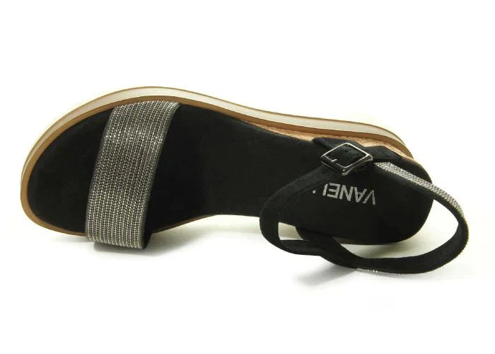 WOMEN'S VANELI CEDRA WEDGE SANDAL | BLACK SUEDE