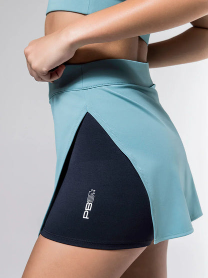 WOMEN'S PB5-STAR SIDE SPLIT SKIRT | WHITE / BLACK