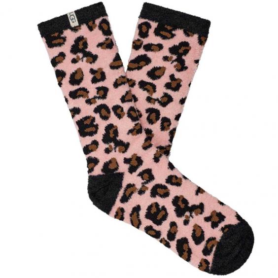 WOMEN'S UGG LESLIE GRAPHIC CREW SOCK | SOFT KISS LEOPARD