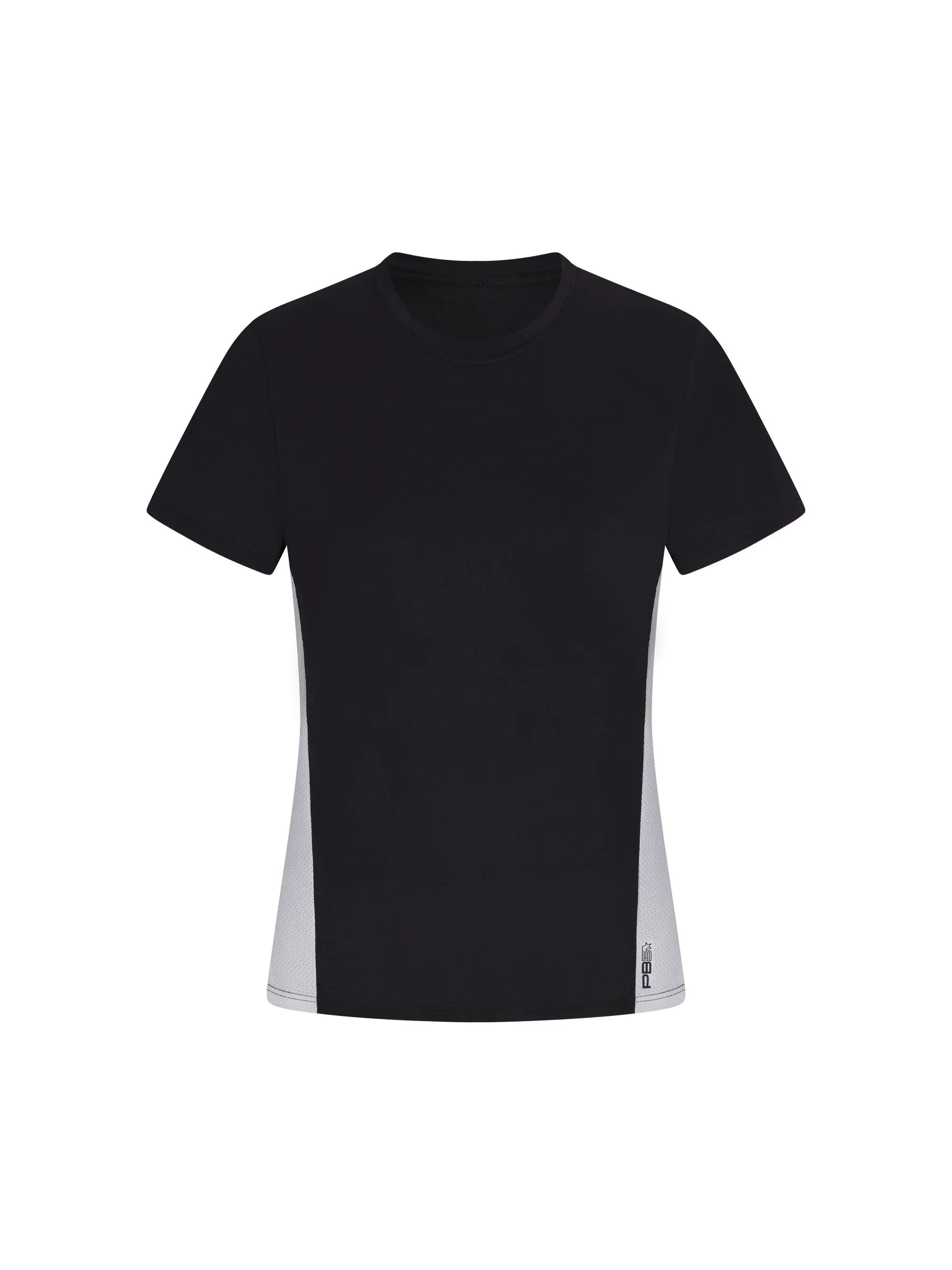 WOMEN'S PB5-STAR VENTED COURT TEE | BLACK / WHITE