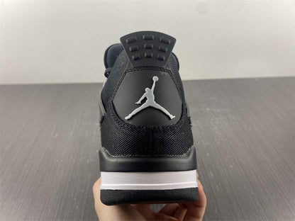 Air Jordan 4 Retro  Black Canvas